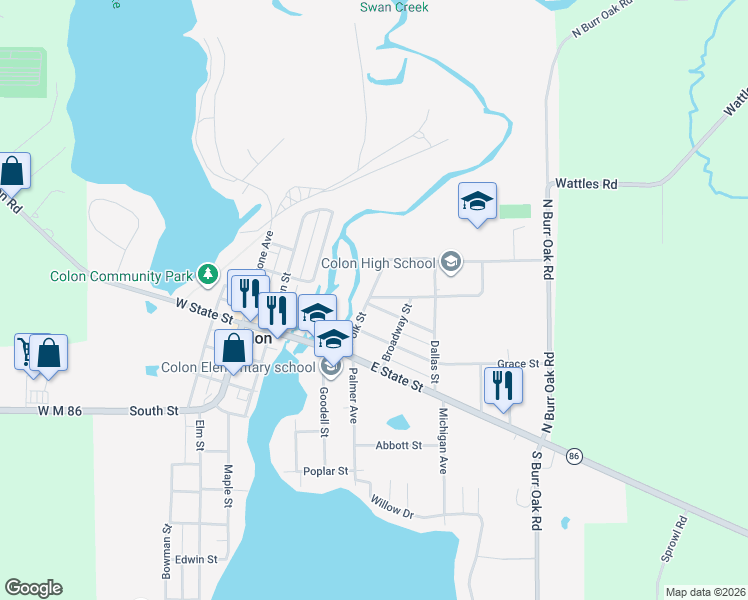 map of restaurants, bars, coffee shops, grocery stores, and more near 405 Polk Street in Colon