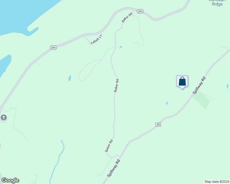 map of restaurants, bars, coffee shops, grocery stores, and more near 109 Baker Road in West Hurley