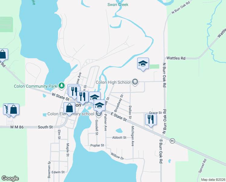 map of restaurants, bars, coffee shops, grocery stores, and more near 405 Polk Street in Colon