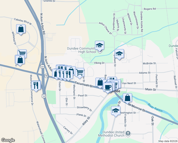 map of restaurants, bars, coffee shops, grocery stores, and more near 318 Rawson Street in Dundee