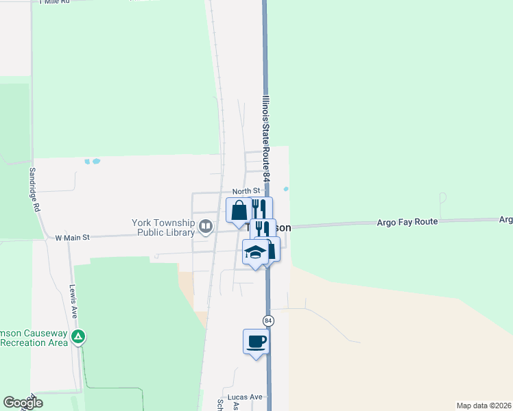 map of restaurants, bars, coffee shops, grocery stores, and more near 801-899 Walnut Street in Thomson