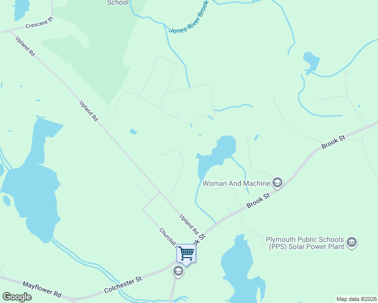 map of restaurants, bars, coffee shops, grocery stores, and more near 21 Dukes Brook Road in Plympton