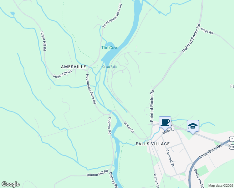 map of restaurants, bars, coffee shops, grocery stores, and more near 169 Dublin Road in Canaan