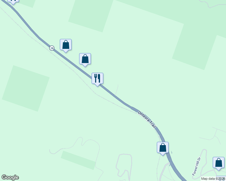 map of restaurants, bars, coffee shops, grocery stores, and more near 416 State Route 28a in West Hurley