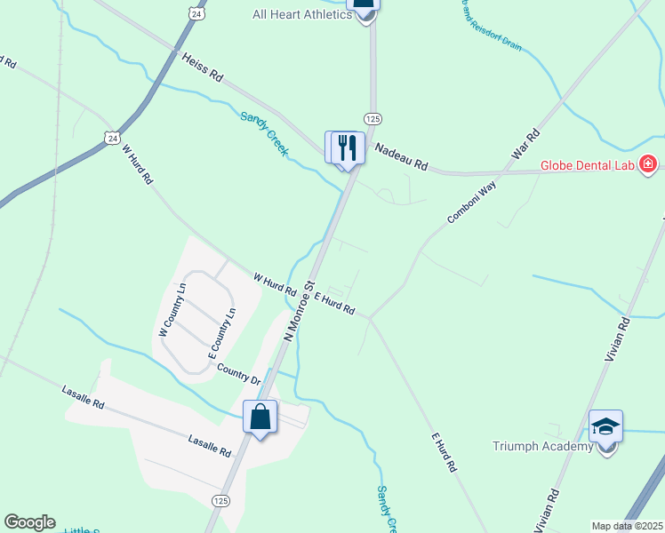 map of restaurants, bars, coffee shops, grocery stores, and more near 3140 North Monroe Street in Monroe