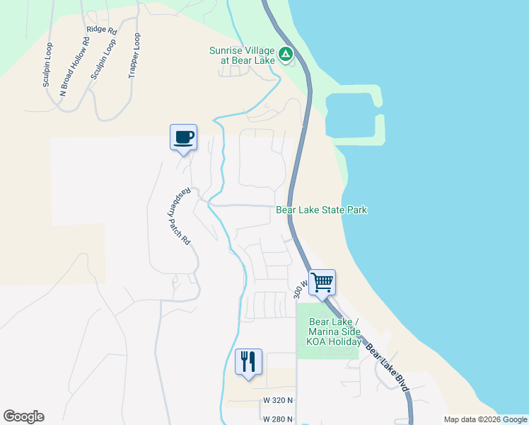 map of restaurants, bars, coffee shops, grocery stores, and more near 381 Raspberry Patch Road in Garden City