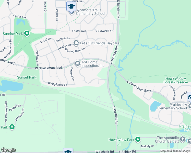 map of restaurants, bars, coffee shops, grocery stores, and more near 1281 Keim Trail in Bartlett