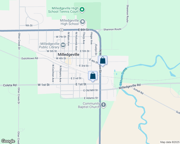 map of restaurants, bars, coffee shops, grocery stores, and more near 201 Hagar Avenue in Milledgeville