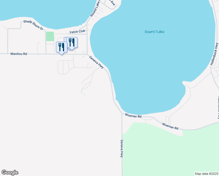 map of restaurants, bars, coffee shops, grocery stores, and more near 3001 Geneva Highway in Manitou Beach-Devils Lake
