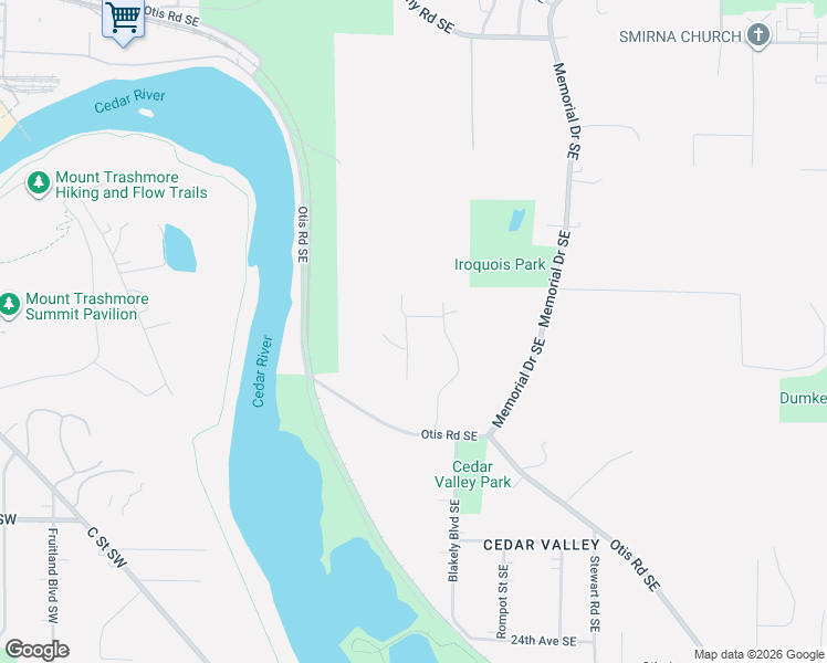 map of restaurants, bars, coffee shops, grocery stores, and more near 2209 Pine Avenue Southeast in Cedar Rapids