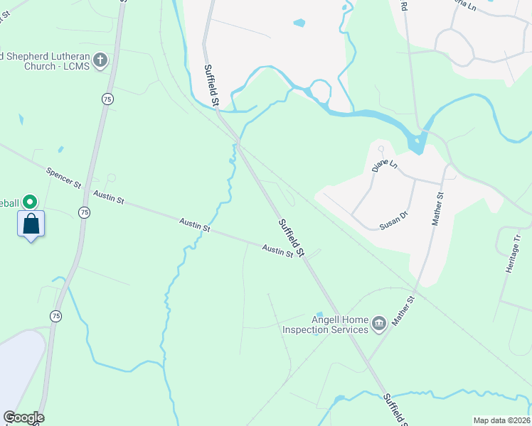 map of restaurants, bars, coffee shops, grocery stores, and more near 815 Suffield Street in Suffield