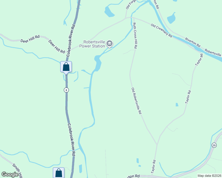 map of restaurants, bars, coffee shops, grocery stores, and more near 134 Old Robertsville Road in Winsted