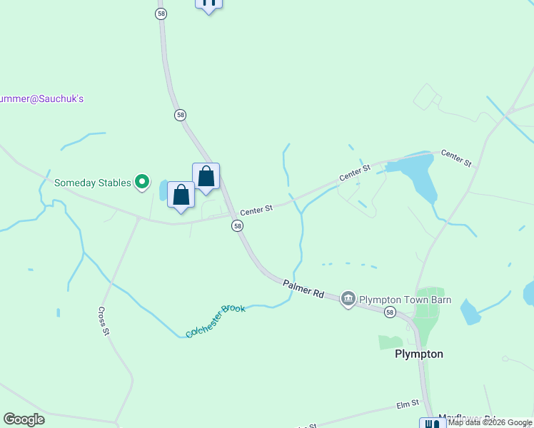 map of restaurants, bars, coffee shops, grocery stores, and more near 73 Center Street in Plympton