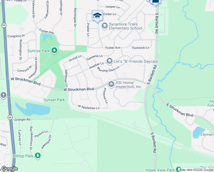 map of restaurants, bars, coffee shops, grocery stores, and more near 1226 Hawkins Court in Bartlett