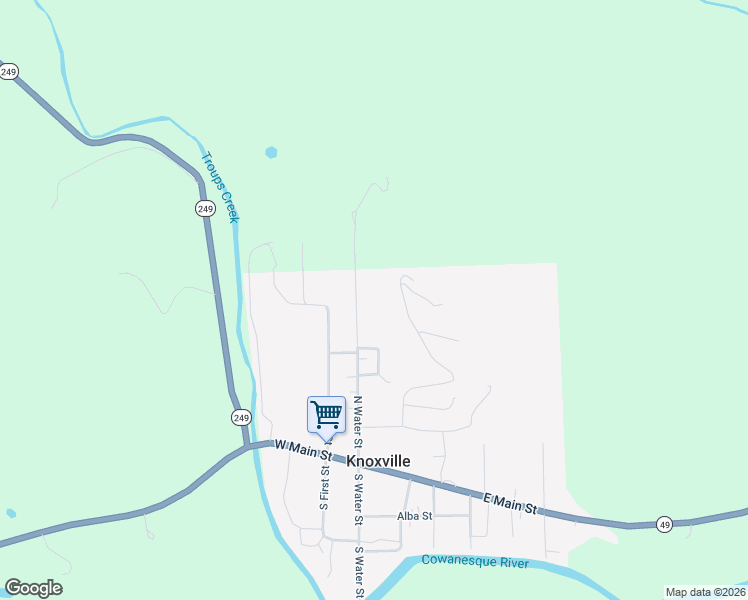 map of restaurants, bars, coffee shops, grocery stores, and more near 407 North Water Street in Knoxville