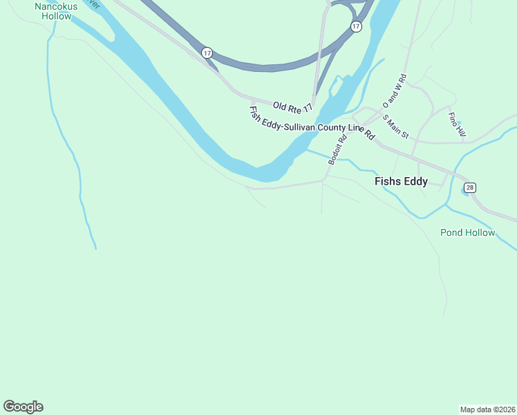 map of restaurants, bars, coffee shops, grocery stores, and more near 1650 Bodoit Road in Fishs Eddy
