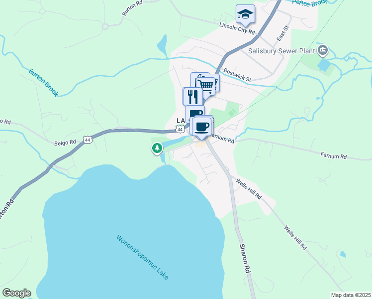 map of restaurants, bars, coffee shops, grocery stores, and more near 20 Ethan Allen Street in Salisbury