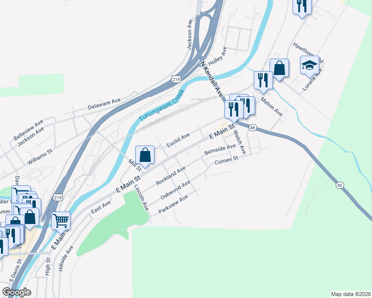 map of restaurants, bars, coffee shops, grocery stores, and more near 1 Fields Court in Bradford