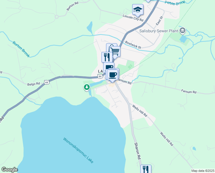map of restaurants, bars, coffee shops, grocery stores, and more near 20 Ethan Allen Street in Salisbury