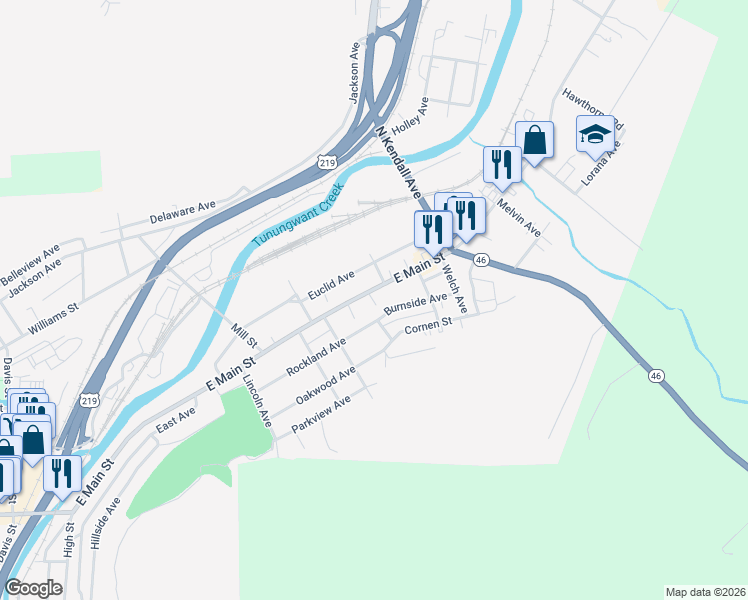 map of restaurants, bars, coffee shops, grocery stores, and more near 1-9 Fields Court in Bradford