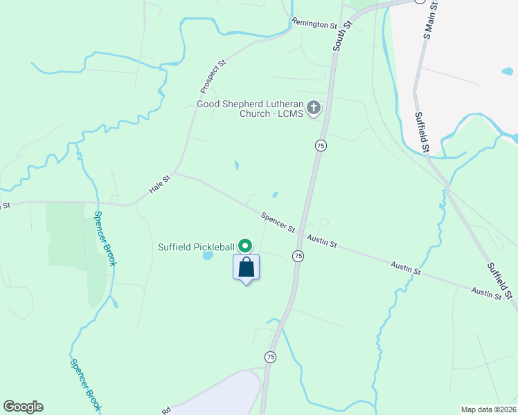 map of restaurants, bars, coffee shops, grocery stores, and more near 733 South Street in Suffield