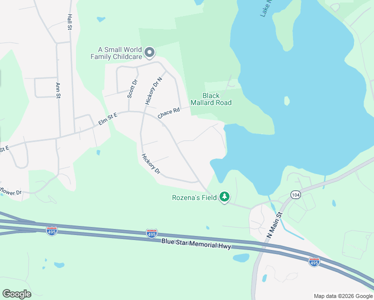 map of restaurants, bars, coffee shops, grocery stores, and more near 506 Elm Street East in Raynham