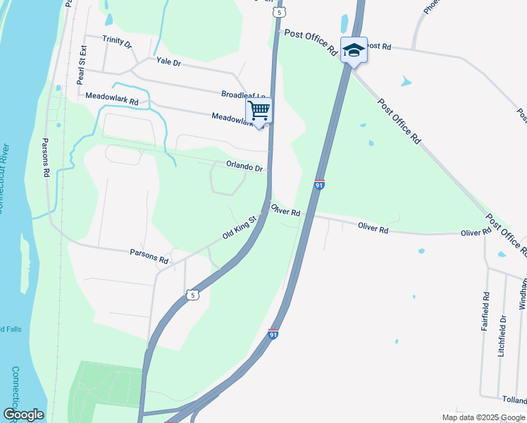 map of restaurants, bars, coffee shops, grocery stores, and more near 2 Old King Street in Enfield