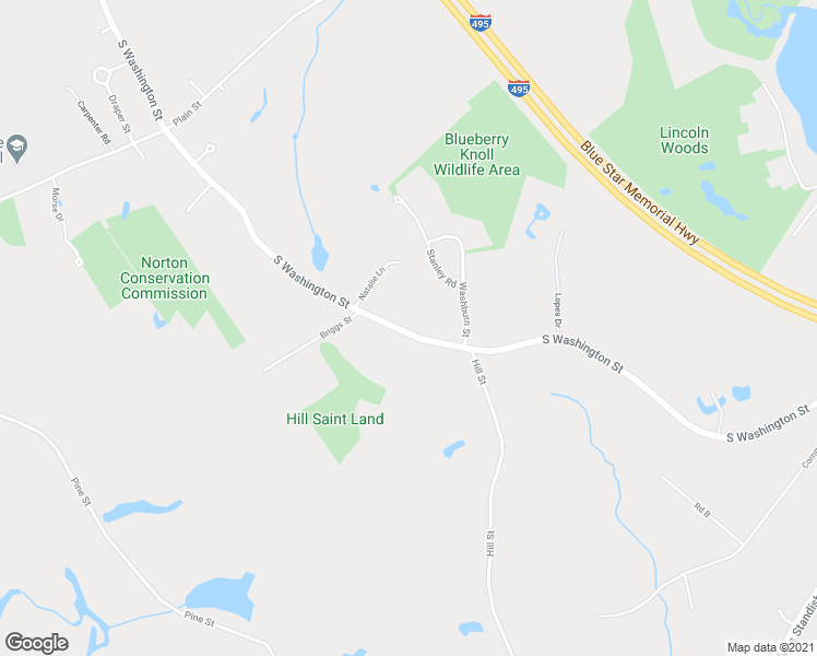 map of restaurants, bars, coffee shops, grocery stores, and more near 130 South Washington Street in Norton