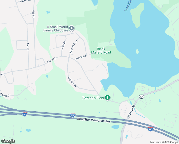 map of restaurants, bars, coffee shops, grocery stores, and more near 506 Elm Street East in Raynham