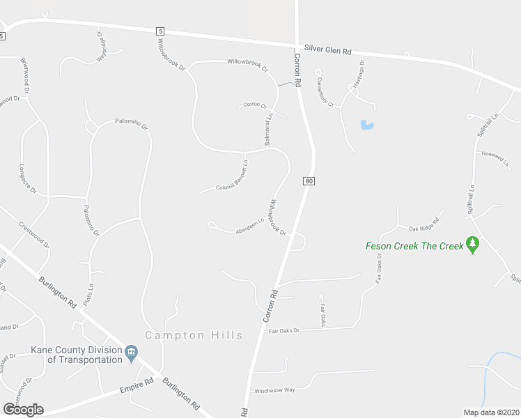 map of restaurants, bars, coffee shops, grocery stores, and more near 6N642 Willowbrook Drive in St. Charles