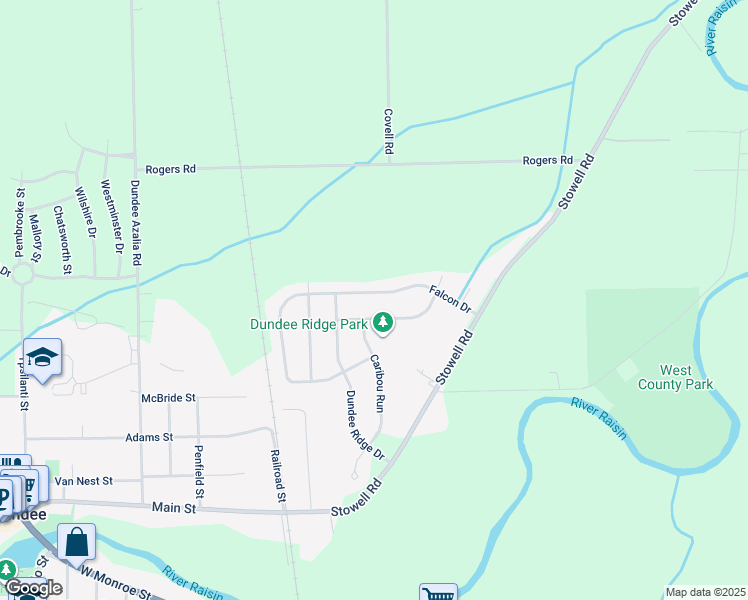 map of restaurants, bars, coffee shops, grocery stores, and more near 728 Falcon Drive in Dundee