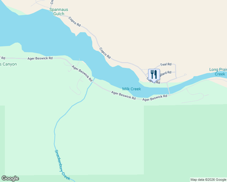 map of restaurants, bars, coffee shops, grocery stores, and more near 21205 Ager Beswick Road in Montague