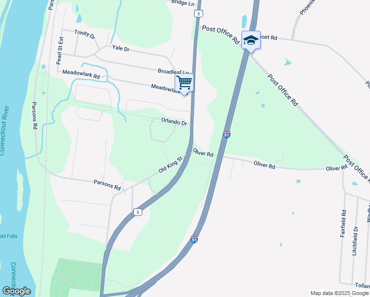 map of restaurants, bars, coffee shops, grocery stores, and more near 2 Old King Street in Enfield
