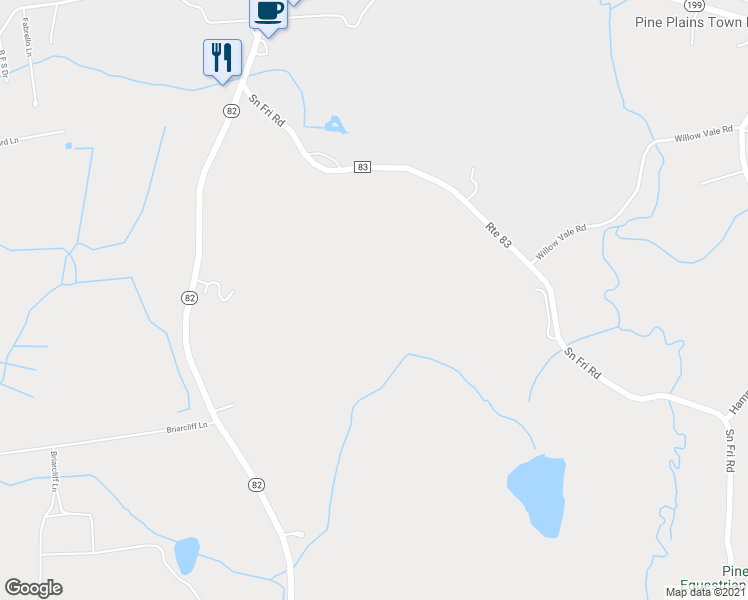 map of restaurants, bars, coffee shops, grocery stores, and more near 2365 Route 83 in Pine Plains