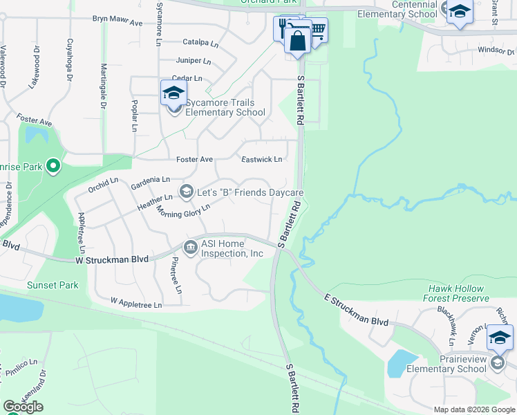 map of restaurants, bars, coffee shops, grocery stores, and more near 1175 Chesapeake Court in Bartlett