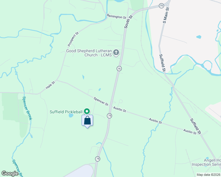 map of restaurants, bars, coffee shops, grocery stores, and more near 733 South Street in Suffield