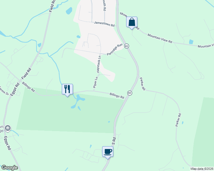 map of restaurants, bars, coffee shops, grocery stores, and more near 511 Billings Road in Somers