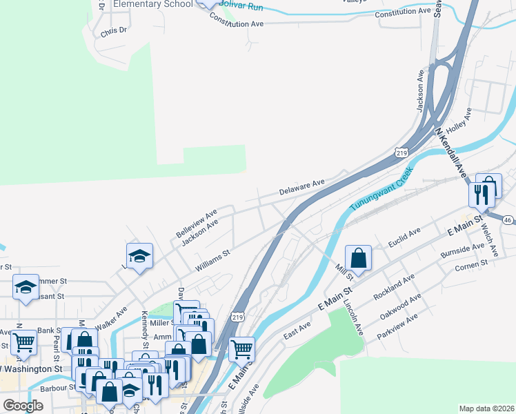 map of restaurants, bars, coffee shops, grocery stores, and more near 37 Whitehead Avenue in Bradford
