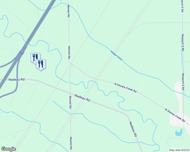 map of restaurants, bars, coffee shops, grocery stores, and more near 6058 North Stoney Creek Road in Monroe