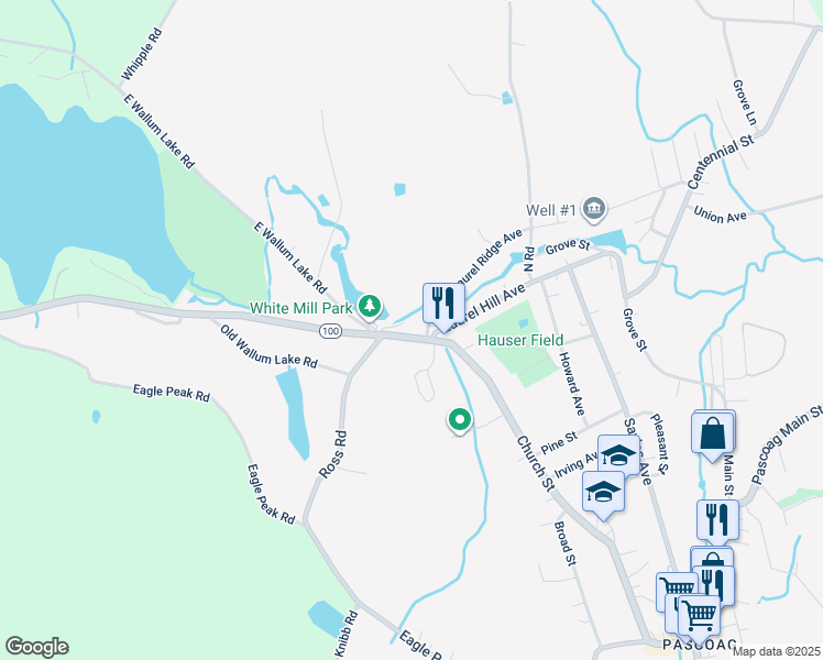 map of restaurants, bars, coffee shops, grocery stores, and more near 30 Laurel Ridge Avenue in Burrillville