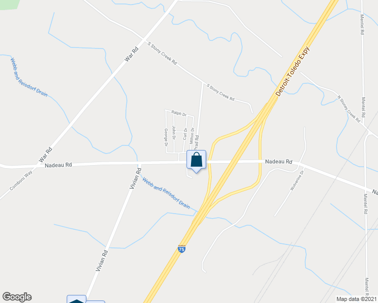 map of restaurants, bars, coffee shops, grocery stores, and more near 7 Milton Drive in Monroe