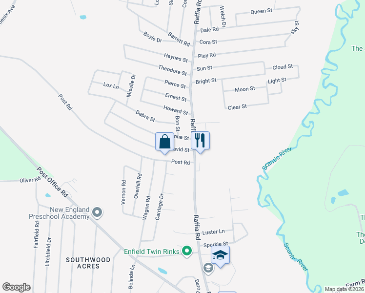map of restaurants, bars, coffee shops, grocery stores, and more near 5 Donna Street in Enfield