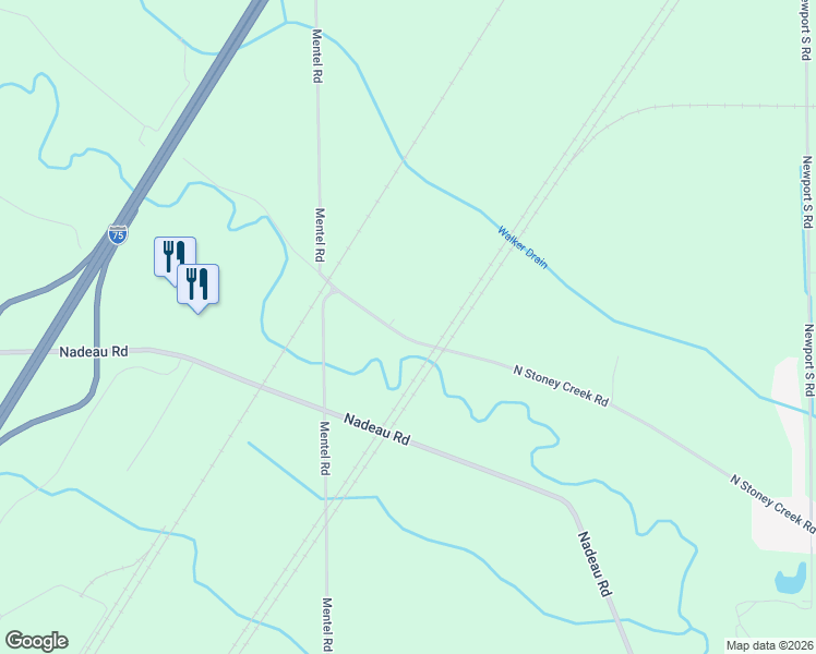 map of restaurants, bars, coffee shops, grocery stores, and more near 6070 North Stoney Creek Road in Monroe