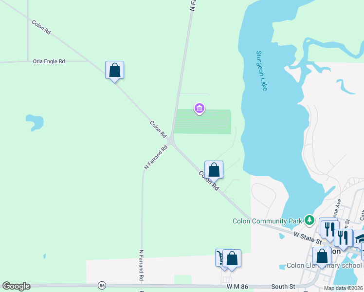 map of restaurants, bars, coffee shops, grocery stores, and more near 31688 Colon Road in Colon