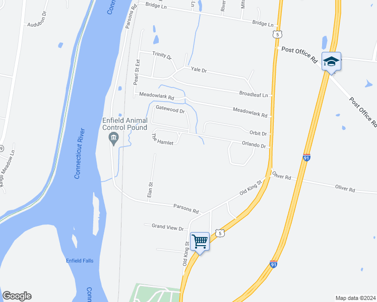 map of restaurants, bars, coffee shops, grocery stores, and more near 2 The Hamlet in Enfield