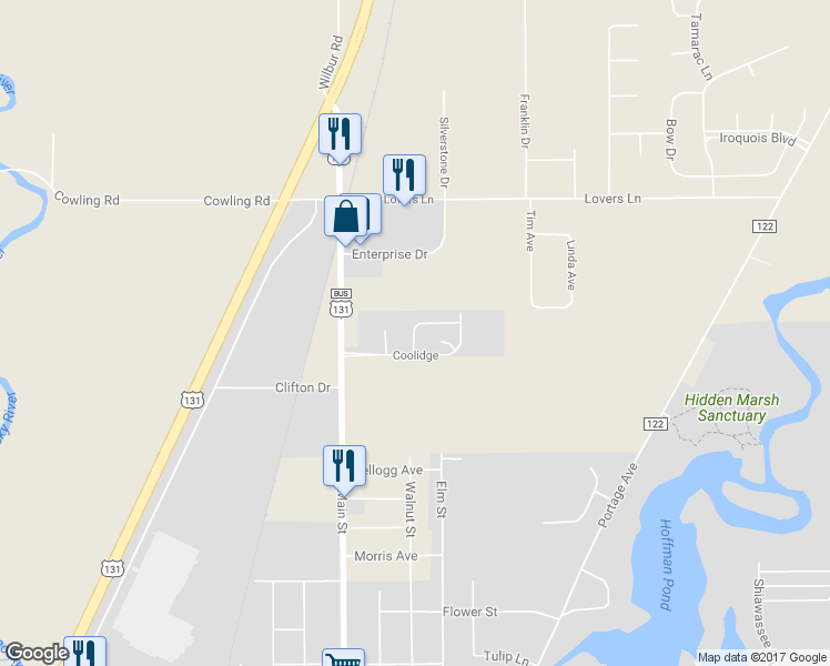 map of restaurants, bars, coffee shops, grocery stores, and more near 1635 Nixon Lane in Three Rivers