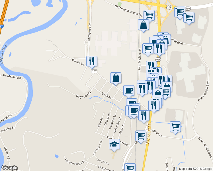 map of restaurants, bars, coffee shops, grocery stores, and more near 137 Boices Lane in Lincoln Park