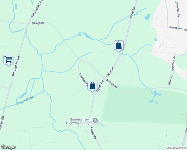 map of restaurants, bars, coffee shops, grocery stores, and more near 352 Billings Road in Somers