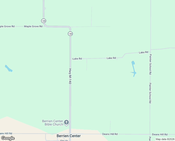 map of restaurants, bars, coffee shops, grocery stores, and more near 7616 Lake Road in Berrien Center