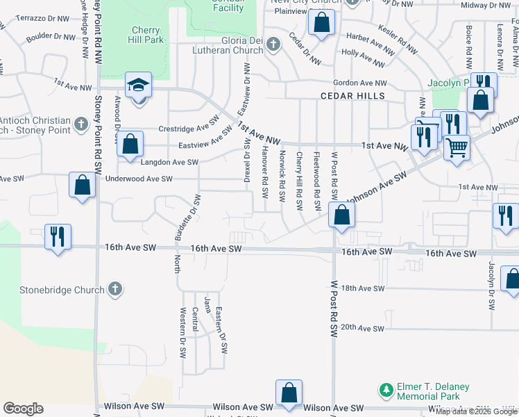 map of restaurants, bars, coffee shops, grocery stores, and more near 5625 Keswick Court Southwest in Cedar Rapids